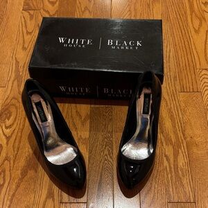 White House Black Market Glossy Black Heels - Worn Once